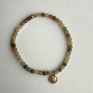 Satya Jewelry - Hamsa Multistone Flower Jade Stretch Bracelet